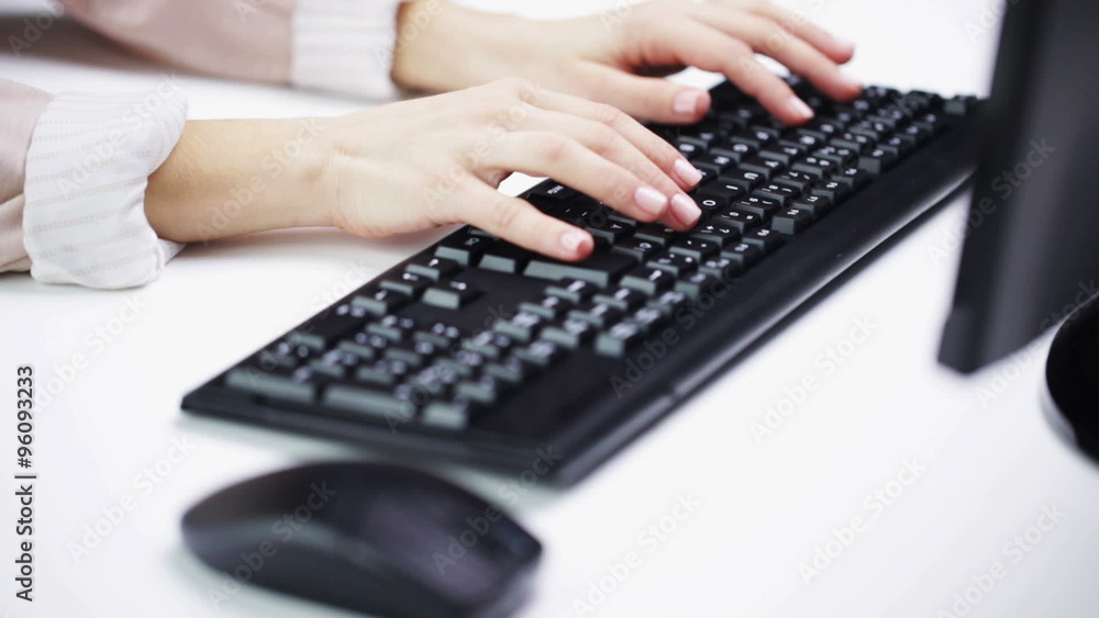 woman hands typing on computer keyboard at office woman hands typing on computer keyboard at office