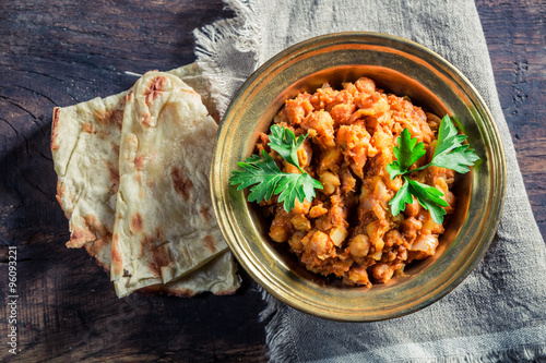 Indian Channa Masala with chickpeas
