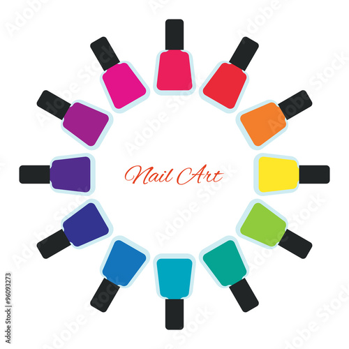 Nail polish women accessories set in a palette