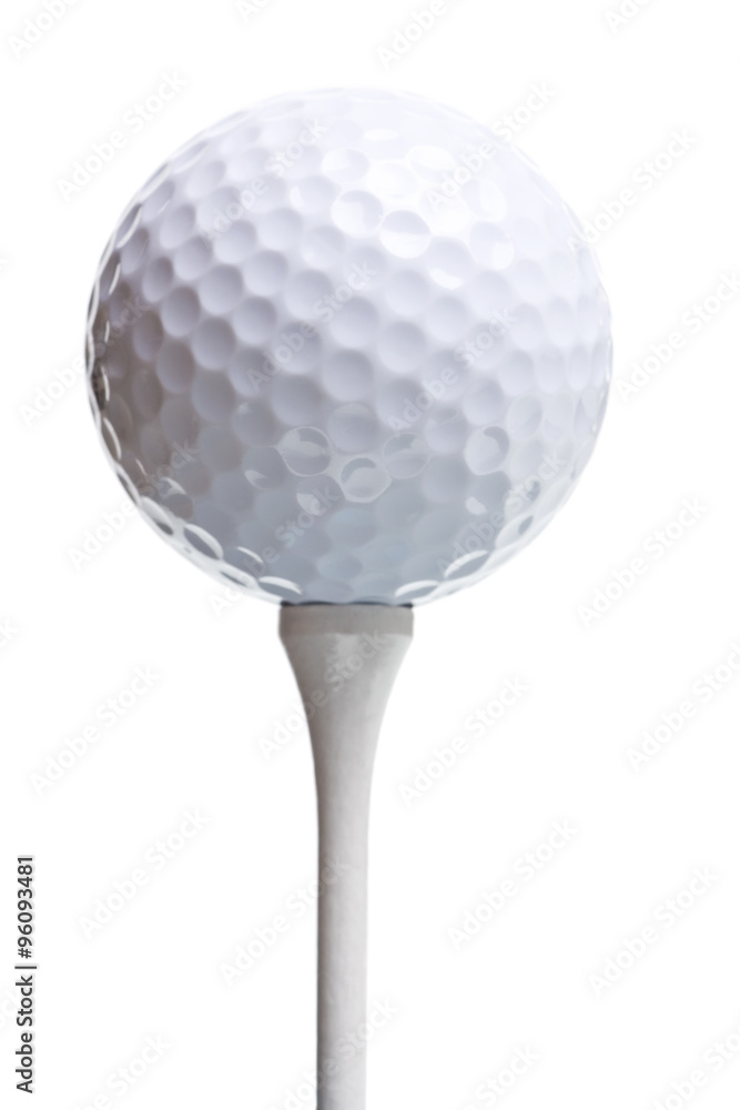 golf ball on tee isolated on white golf ball on tee isolated on white