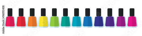 Colorful bottle containers for luxury elegant stylish manicure and pedicure