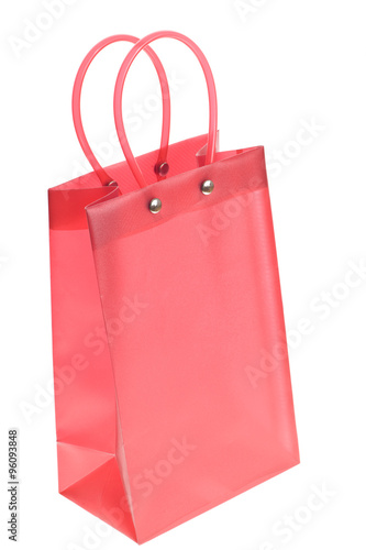 red shopping bag isolated on white background