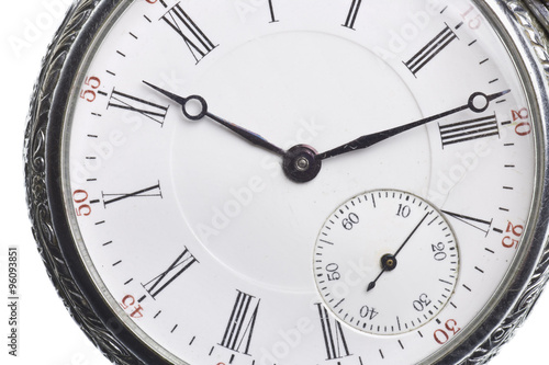 antique pocket watch isolated on white background