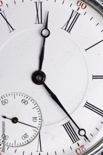 antique pocket watch isolated on white background