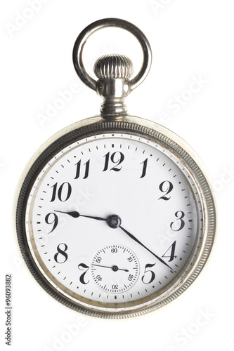 antique pocket watch isolated on white background