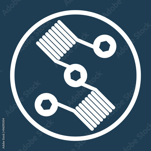 Vector illustration of sub ohm dual coil setup of RDA for vaping