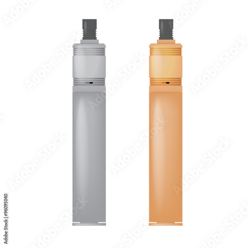 Vector illustration of mechanical mod with rda - stainless and copper