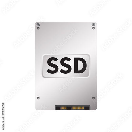 Vector illustration of solid-state disk drive icon front view