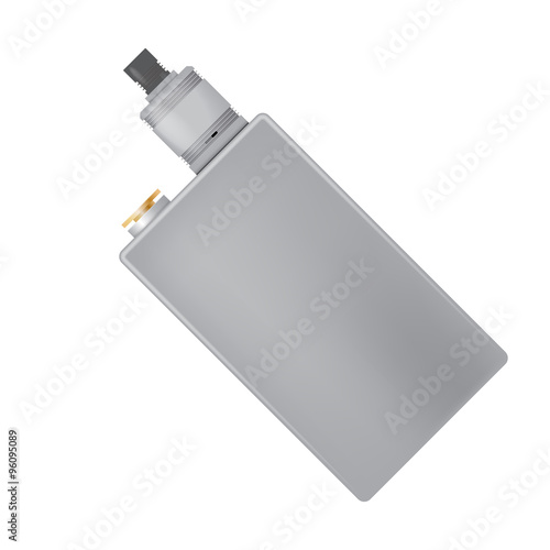 Vector illustration of the silver e-cigarette isolated on white