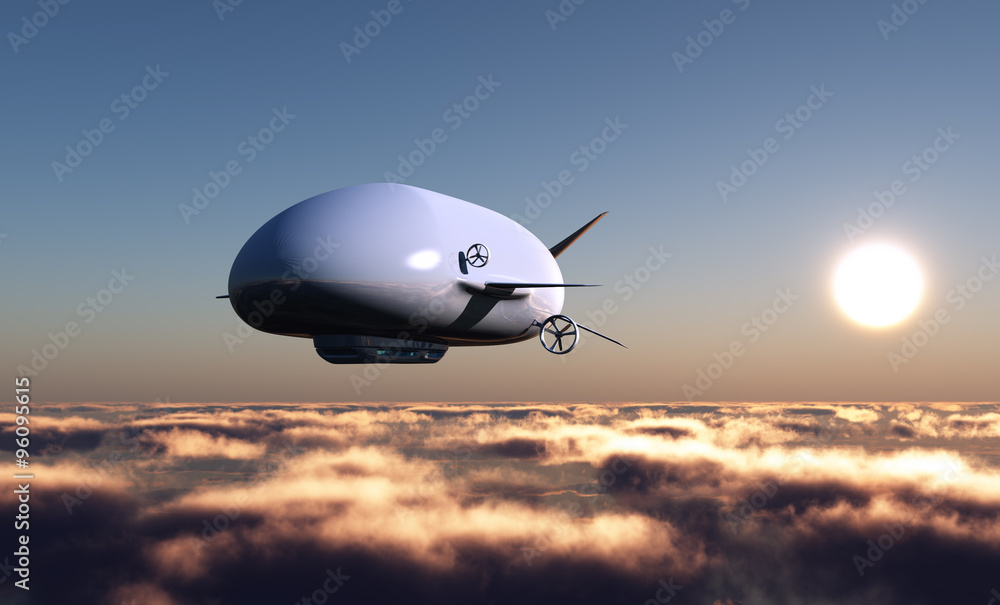 Naklejka premium The dirigible