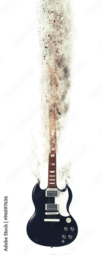 Dispersion effect on cool guitar Illustration Stock | Adobe Stock