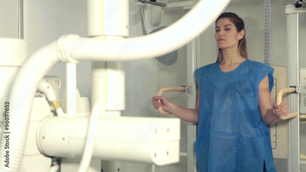 Woman checking her bones Woman checking her bones