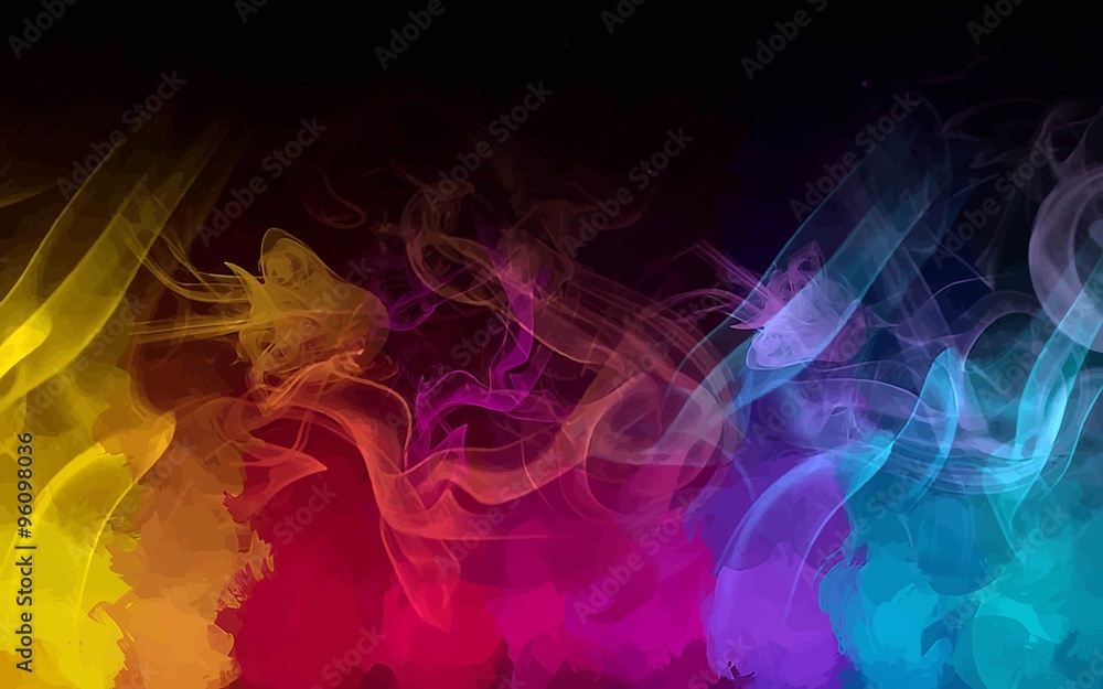 Fototapeta premium Colorful smoke background. Vector version