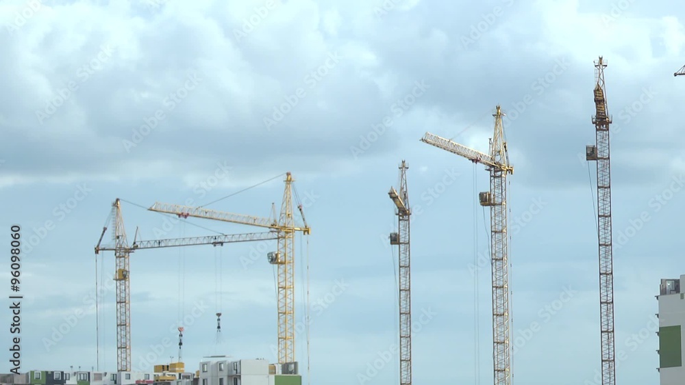 construction houses and cranes construction houses and cranes