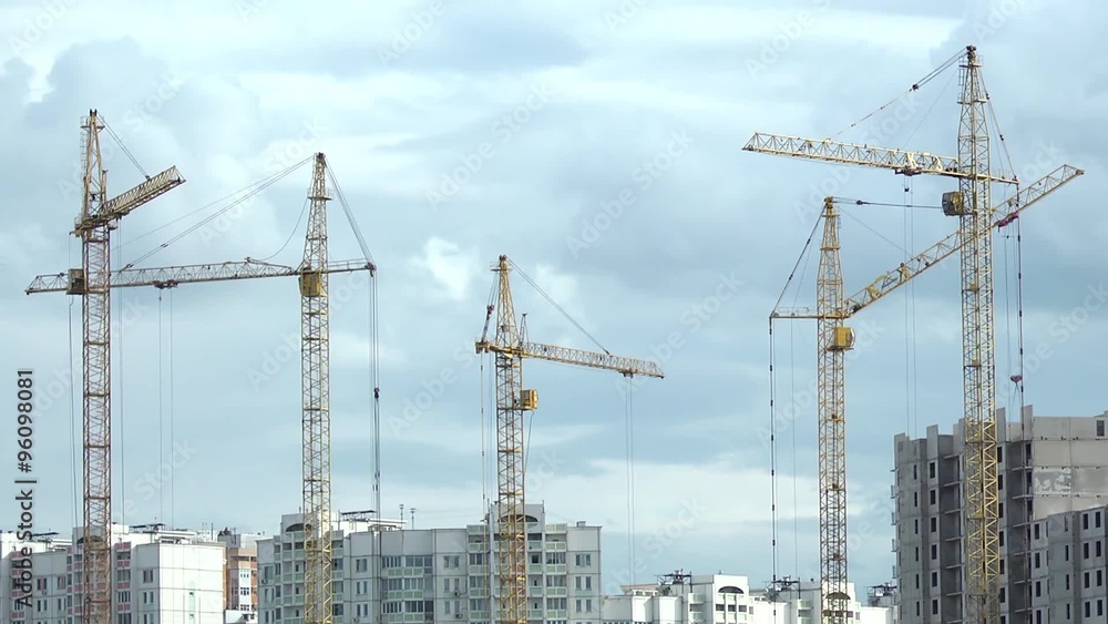construction houses and cranes construction houses and cranes