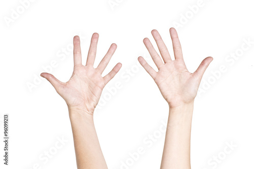 Woman hand signal