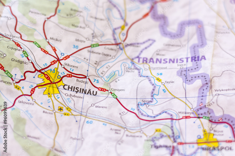 Chisinau on a map