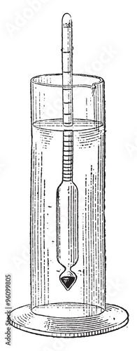Canvas Print Hydrometer, vintage engraving.