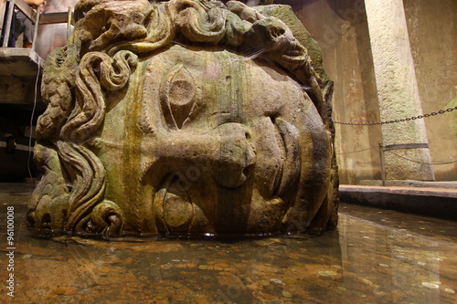 The head of Medusa in the Basilica Cistern © darezare