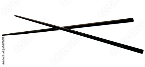 chopsticks in black color isolated on white background