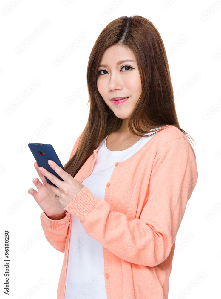 Asian Young Woman use of the mobile phone Asian Young Woman use of the mobile phone