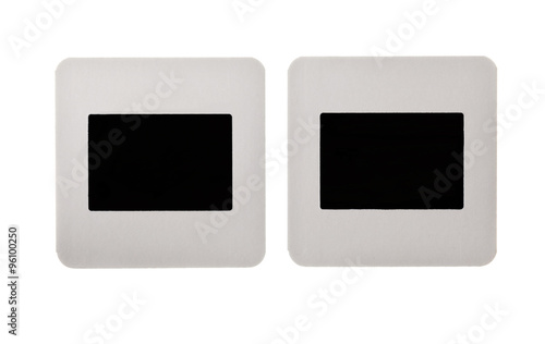 vintage paper slides isolated on white background