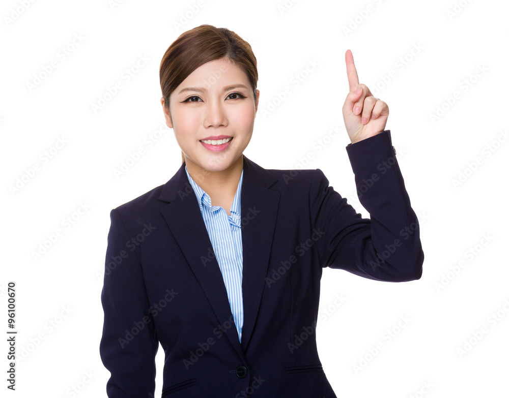 Young Businesswoman showing finger up Young Businesswoman showing finger up