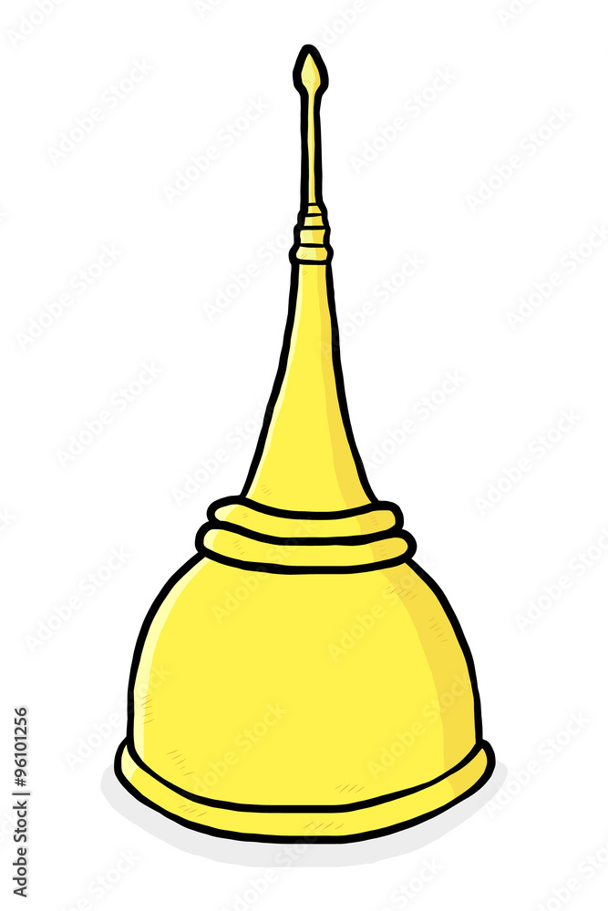 golden pagoda / cartoon vector and illustration, hand drawn style, isolated on white background. golden pagoda / cartoon vector and illustration, hand drawn style, isolated on white background.