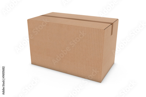 Blank Cardboard Box Isolated on White Background © Fredex