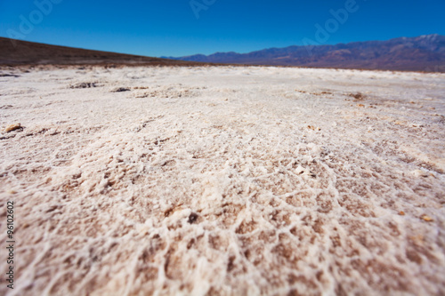 Salt on the surface of Death Valley lowest part