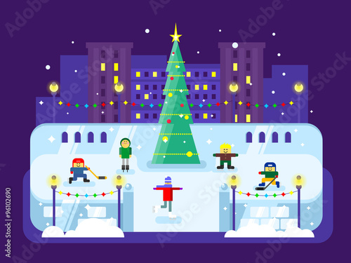 Municipal skating rink Christmas tree