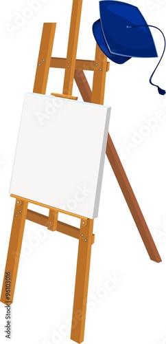 Academic cap and easel