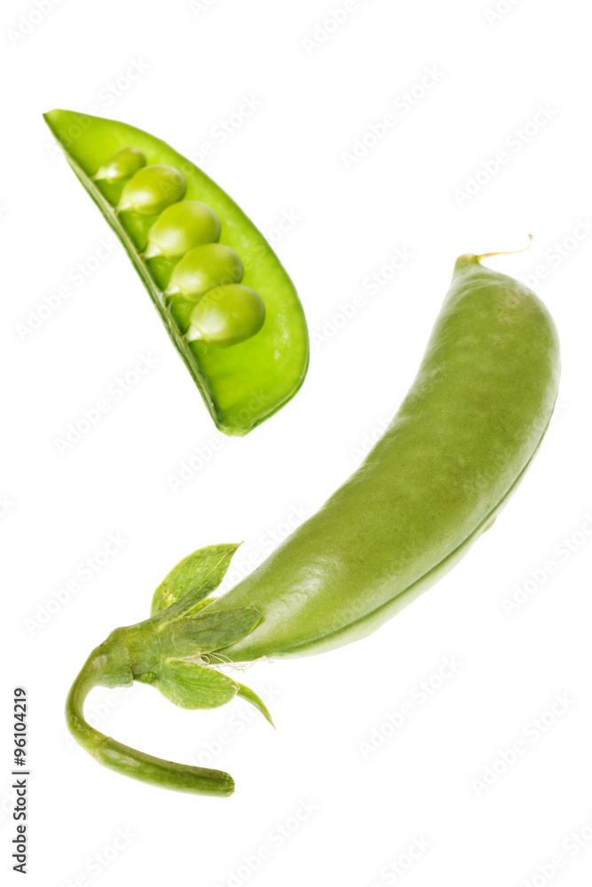green pea pod isolated on white background green pea pod isolated on white background