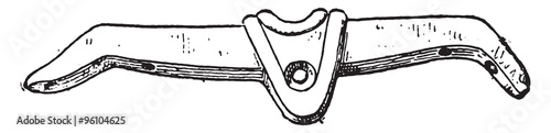 Etruscan yoke, vintage engraving.