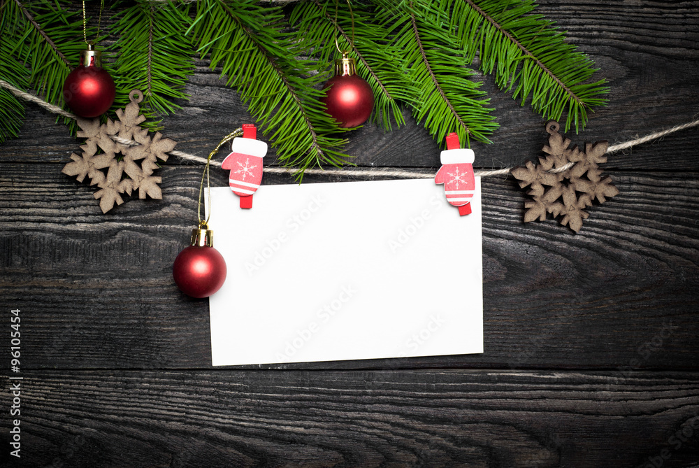 Obraz premium Empty card for christmas greetings