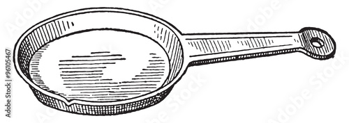 Pie dish, vintage engraving.