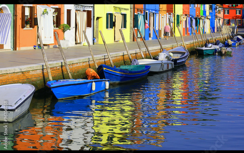 Wallpaper Mural Colourfully houses on Burano and reflection on the water Torontodigital.ca