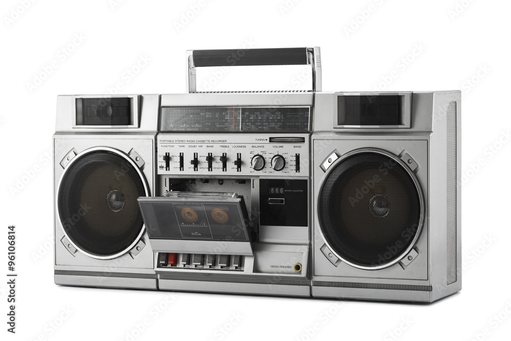 Retro ghetto blaster isolated on white with clipping path Retro ghetto blaster isolated on white with clipping path