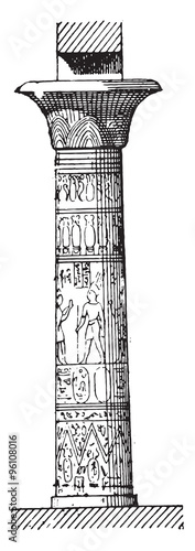 Tent flared column, vintage engraving.