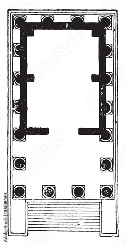Pseudo-peripteral temple, (Temple of manly fortune), vintage eng