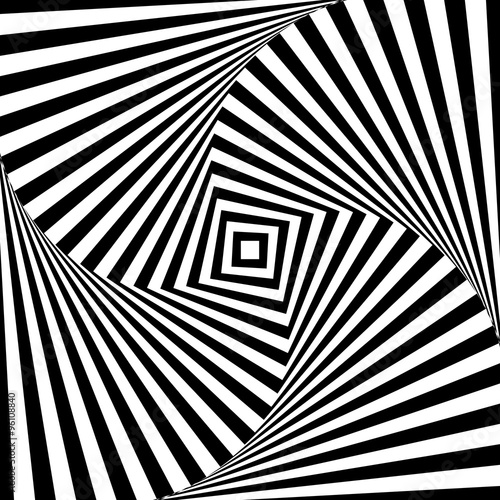 Abstract vector optic illusion in black and white