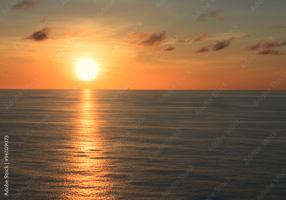 Sunset and sea in the Gulf of Thailand.