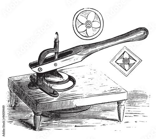 Julienne cutter, vintage engraving.