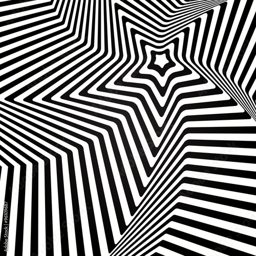 Abstract vector optic illusion in black and white