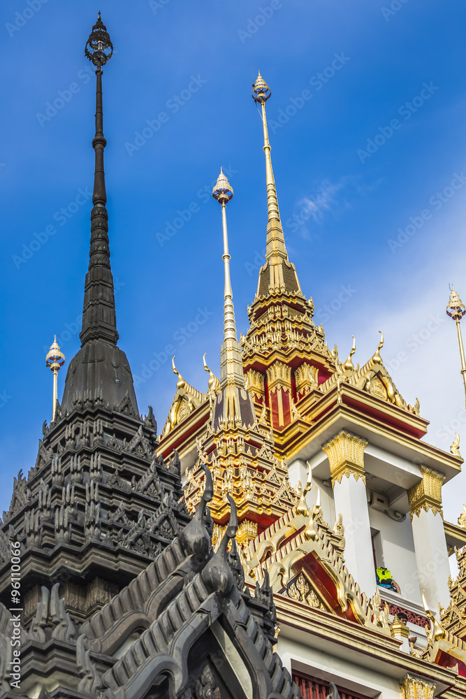 Wat Ratchanaddaram and Loha Prasat Metal Palace in Bangkok ,Thai