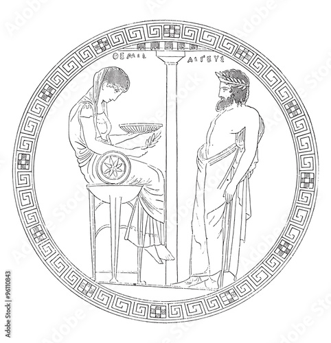 Paint the bottom of cutting Vulci. Pythia on trepeid, vintage en
