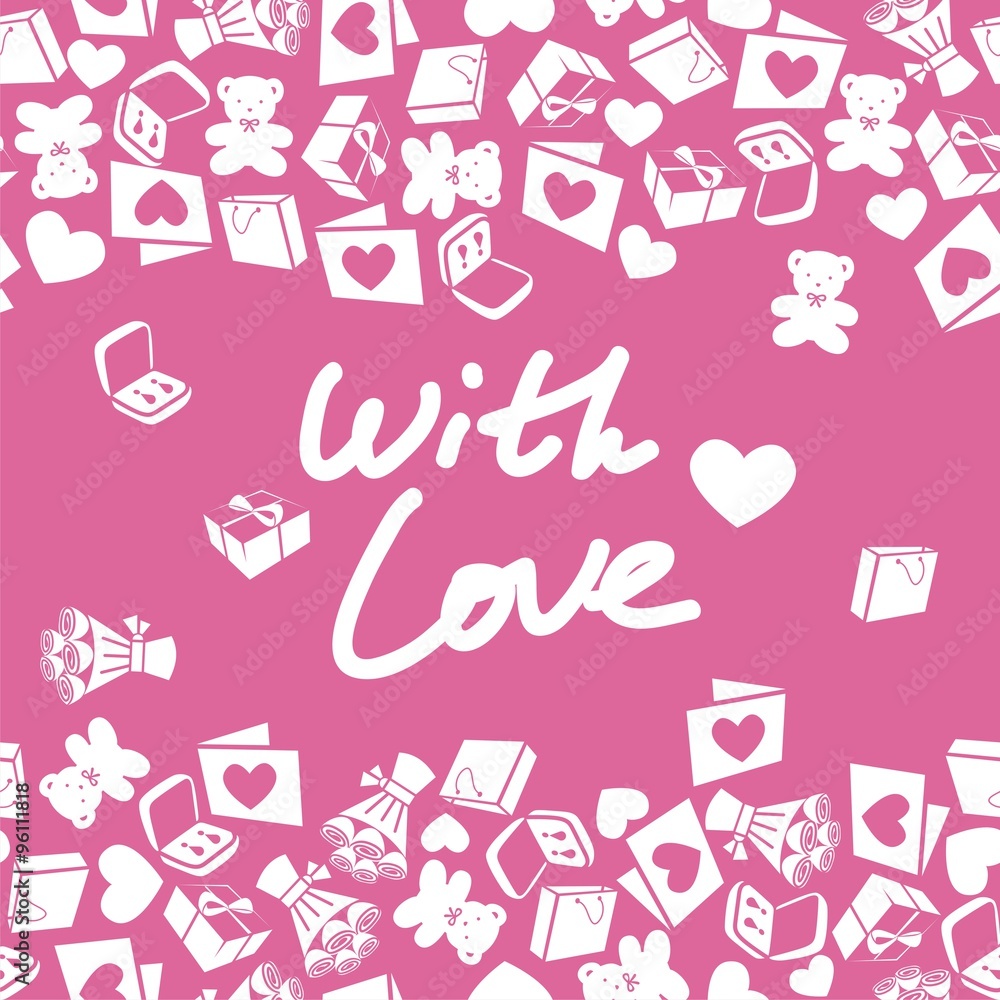 vector gift card with different elements for valentines day. Vector illustration vector gift card with different elements for valentines day. Vector illustration