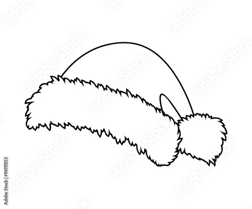 Santa hat, Christmas cap icon, symbol, silhouette. Winter vector illustration isolated on white background.