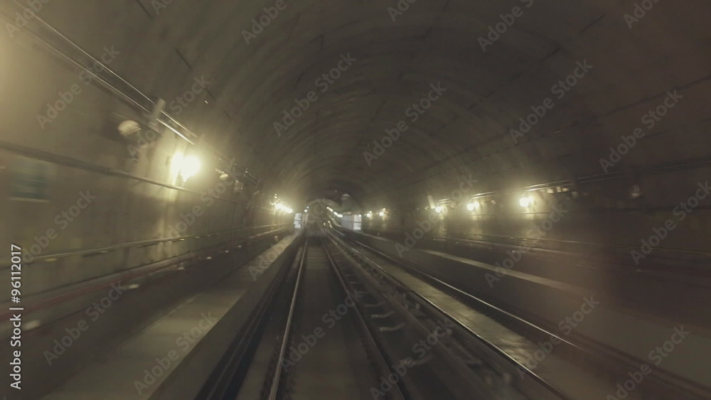 Shooting of the subway's tunnel from subway car Shooting of the subway's tunnel from subway car