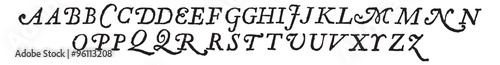Uppercase, vintage engraving.